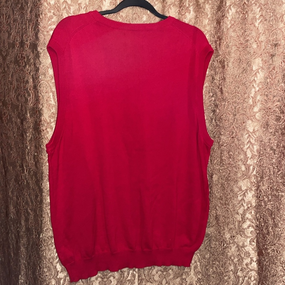 NWOT Chaps Men's Red Sweater Vest. Size Large. - Picture 3 of 6